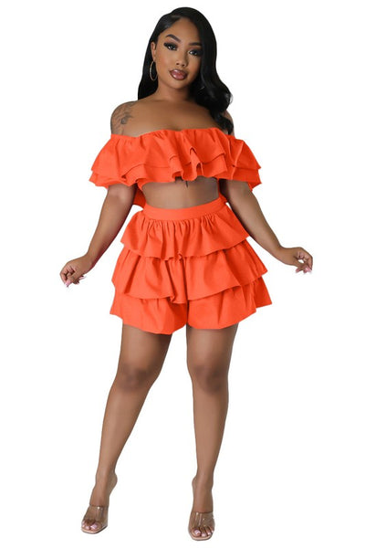 HAVANA SEXY SUMMER TWO PIECE SET  ORANGE