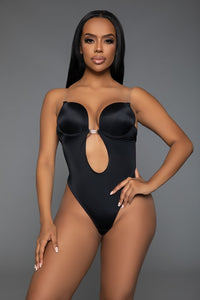 Looking Curvy Plunging Neck Bodysuit Bodyshaper