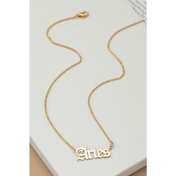 Laser cut zodiac sign pendant necklace